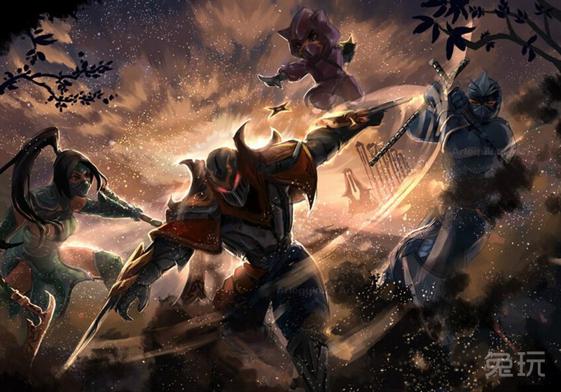 LOL影流之主-劫同人插画 面具下的神秘男子_兔玩网英雄联盟